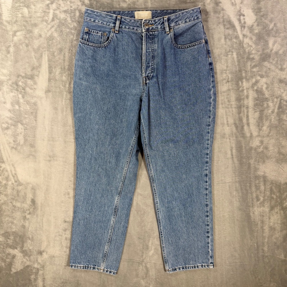 Everlane The Curvy 90s Cheeky Straight Jean Womens Size 31 Blue Button Fly